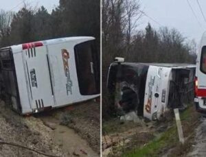 &Ccedil;atalca’da Midib&uuml;s Devrildi: 3 Polis Yaralı, Olayın Ayrıntıları Şok Etti