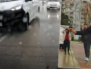 Minib&uuml;s S&uuml;r&uuml;c&uuml;s&uuml;ne Yolda Dehşet Anları: Kavga Kamerada!