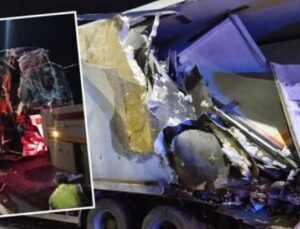 Kuzey Marmara Otoyolu’nda Feci Kaza: Yolcu Otob&uuml;s&uuml; Tıra &Ccedil;arptı, 10 Yaralı!