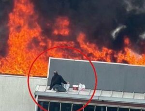 Y&uuml;kseklerden Gelen Korku: Bursa’da Yangında Mahsur Kalan İş&ccedil;i Kurtarıldı!