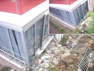 Amasya’da Şok Anlar: Yıkılan Duvarın Anı Kameralara Yansıdı!