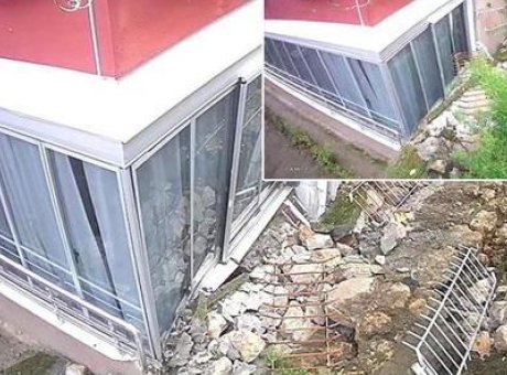 Amasya’da Şok Anlar: Yıkılan Duvarın Anı Kameralara Yansıdı!