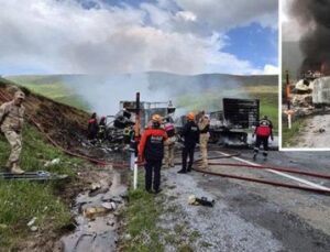Bitlis’te Dehşet Anları: İki TIR’ın &Ccedil;arpışması Sonucu İki Can Gitti