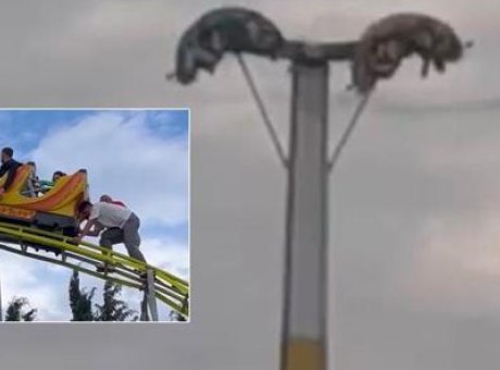 Lunaparkta Dehşet Anları: Metrelerce Y&uuml;kseklikte Baş Aşağı Mahsur Kaldılar!