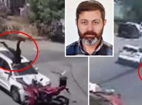 15 Yaşındaki Ehliyetsiz S&uuml;r&uuml;c&uuml;: Motosikletli Adamı Havaya U&ccedil;urdu!