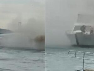 İstanbul’da Tekne Yangını: M&uuml;rettebat Zorlu Anlar Yaşadı