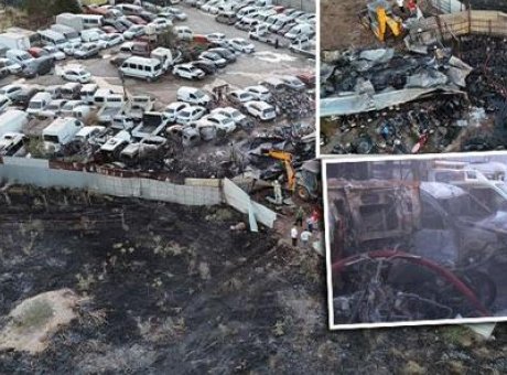 İzmir’de Yangın Korkusu: Yediemin Otoparkında 62 Ara&ccedil; Alev Alev Yandı!