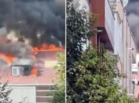 Bayrampaşa’da Korkutan Yangın: &Ccedil;atı Katı Alev Alev Yandı!