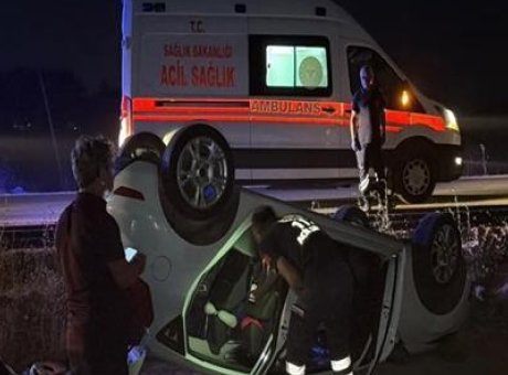 Eskişehir&rsquo;de Dehşet Anları: Takla Atan Ara&ccedil;ta Aile Feci Şekilde Yaralandı