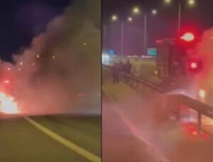 Seyir Halindeki Ara&ccedil; Alev Alev Yandı: S&uuml;r&uuml;c&uuml; Son Anda Kurtuldu!